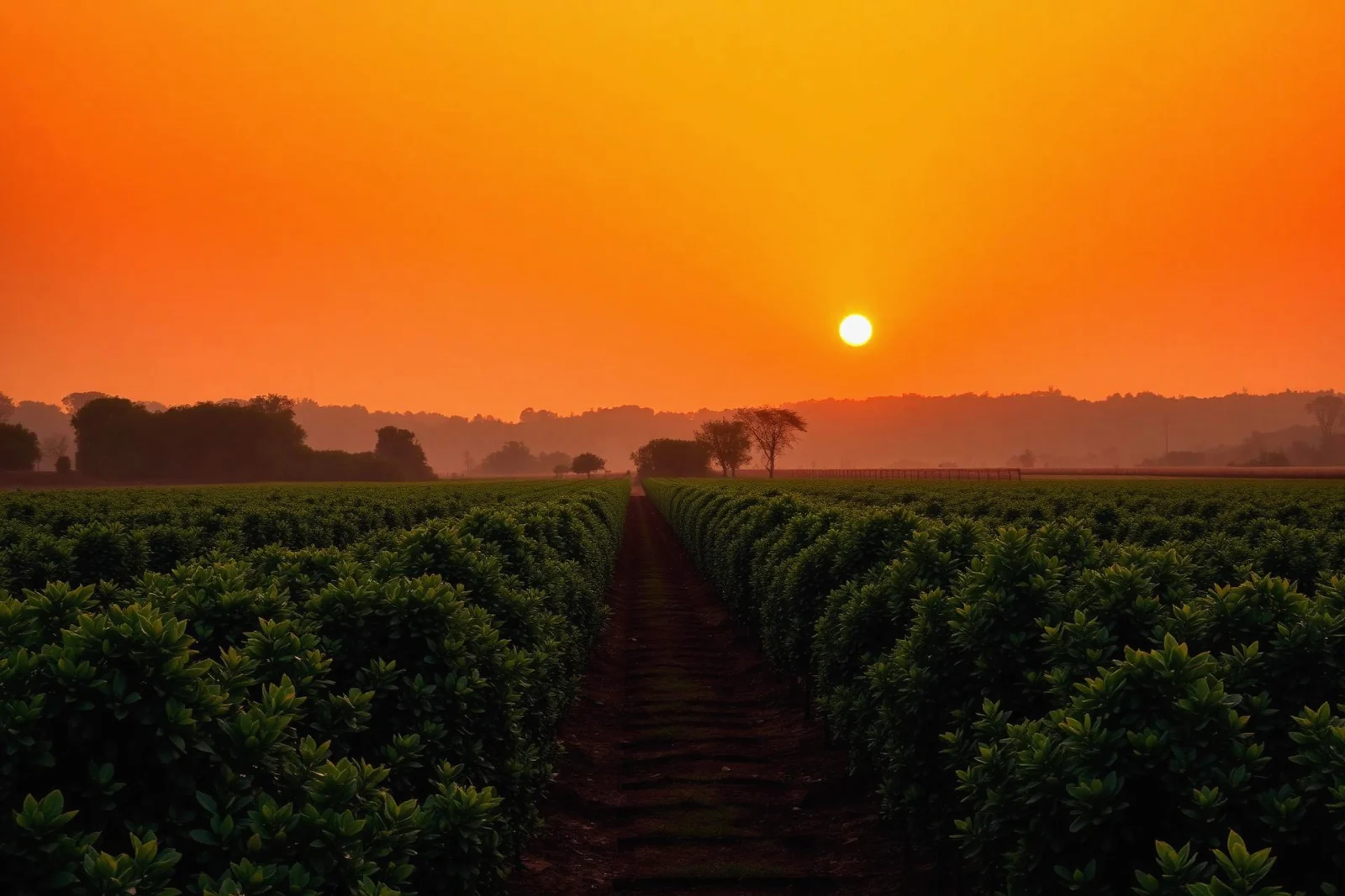 Fazenda di lime al tramonto dorato, origine brasiliana del liquore LimeOlé