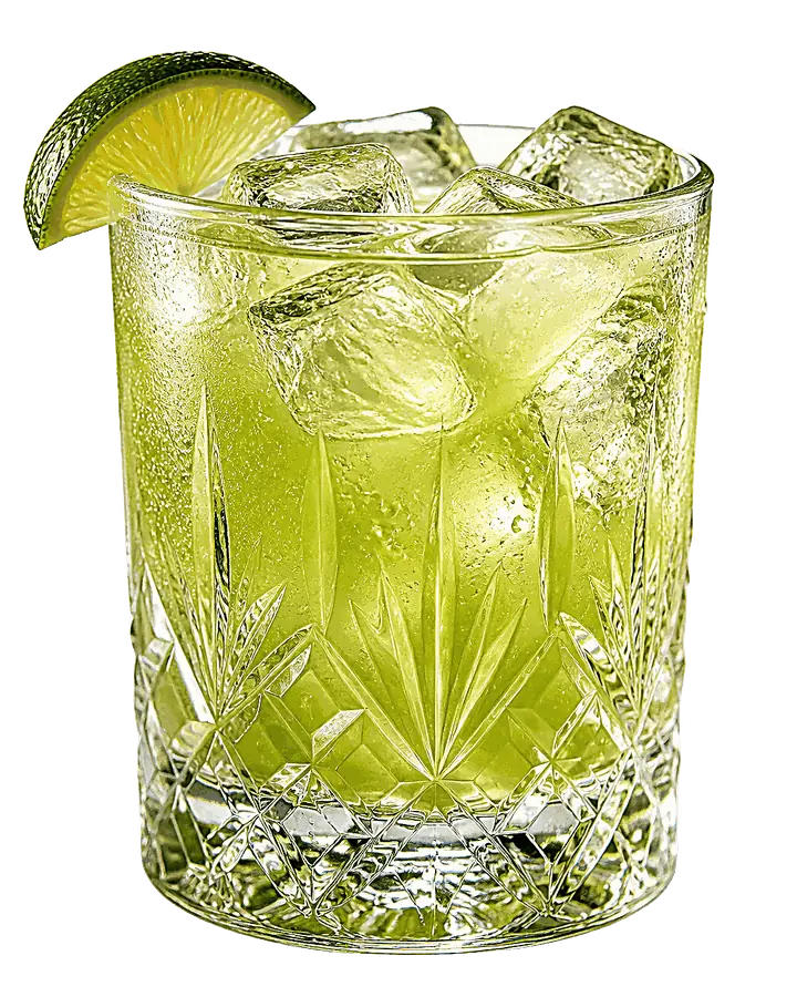 Cocktail verde al lime con ghiaccio — miscelazione LimeOlé